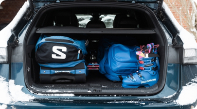 Pakket bagagerum til skiferie