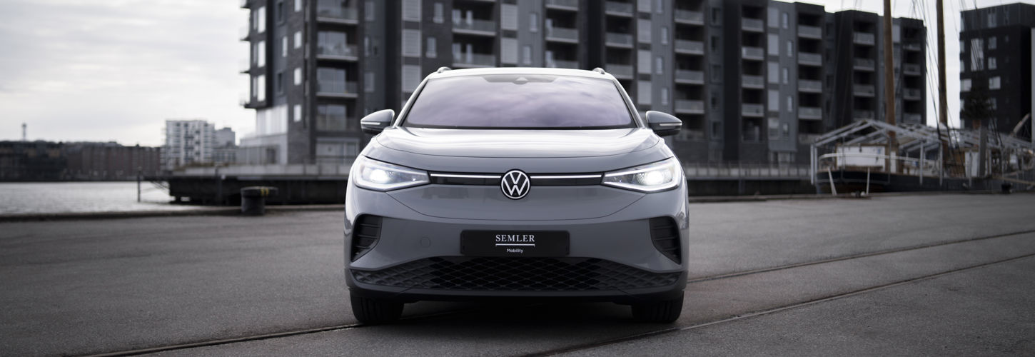 Volkswagen ID.4 sølv front med semler mobility plade