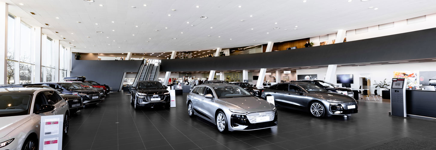 Biler i Audi Gladsaxes showroom 