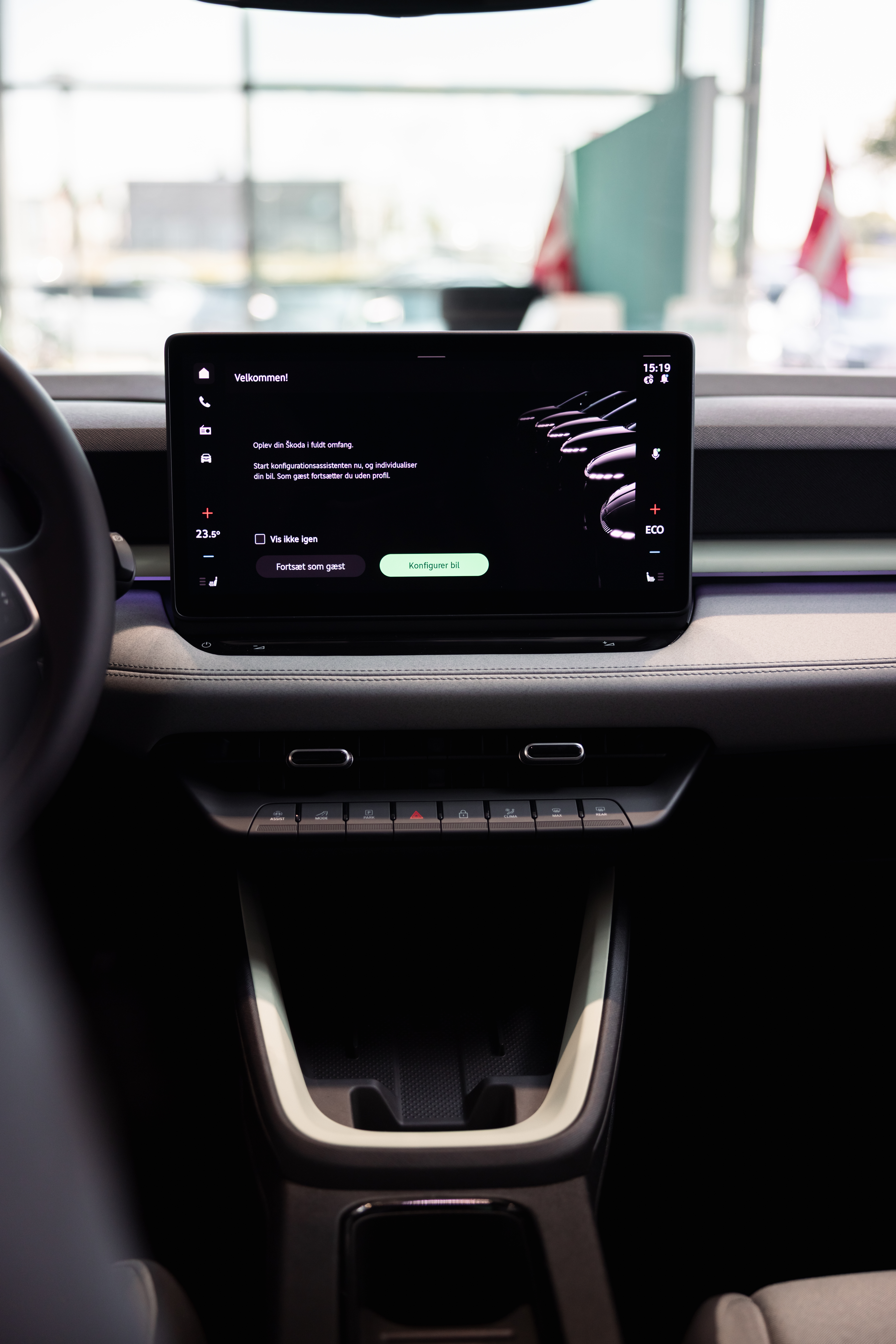 Skoda Epiq skærm i kabinen